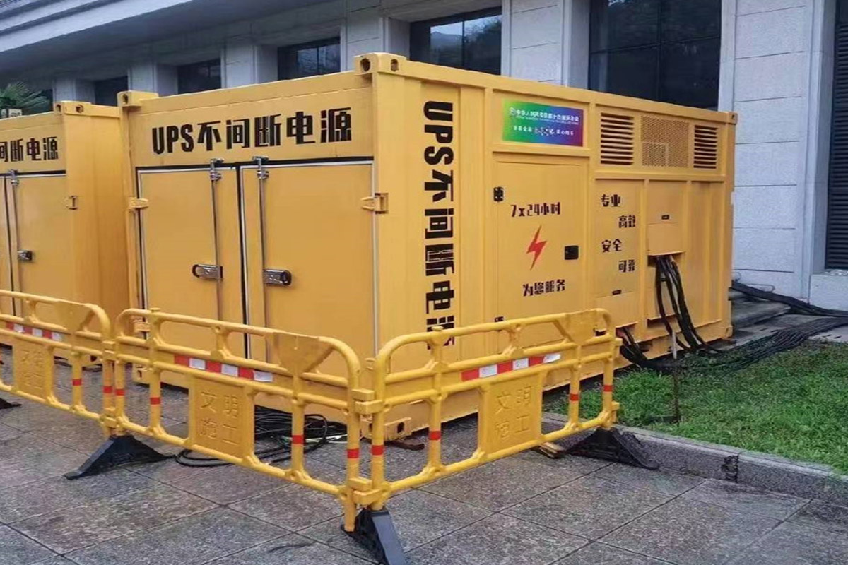 海珠发电机租赁施工现场
