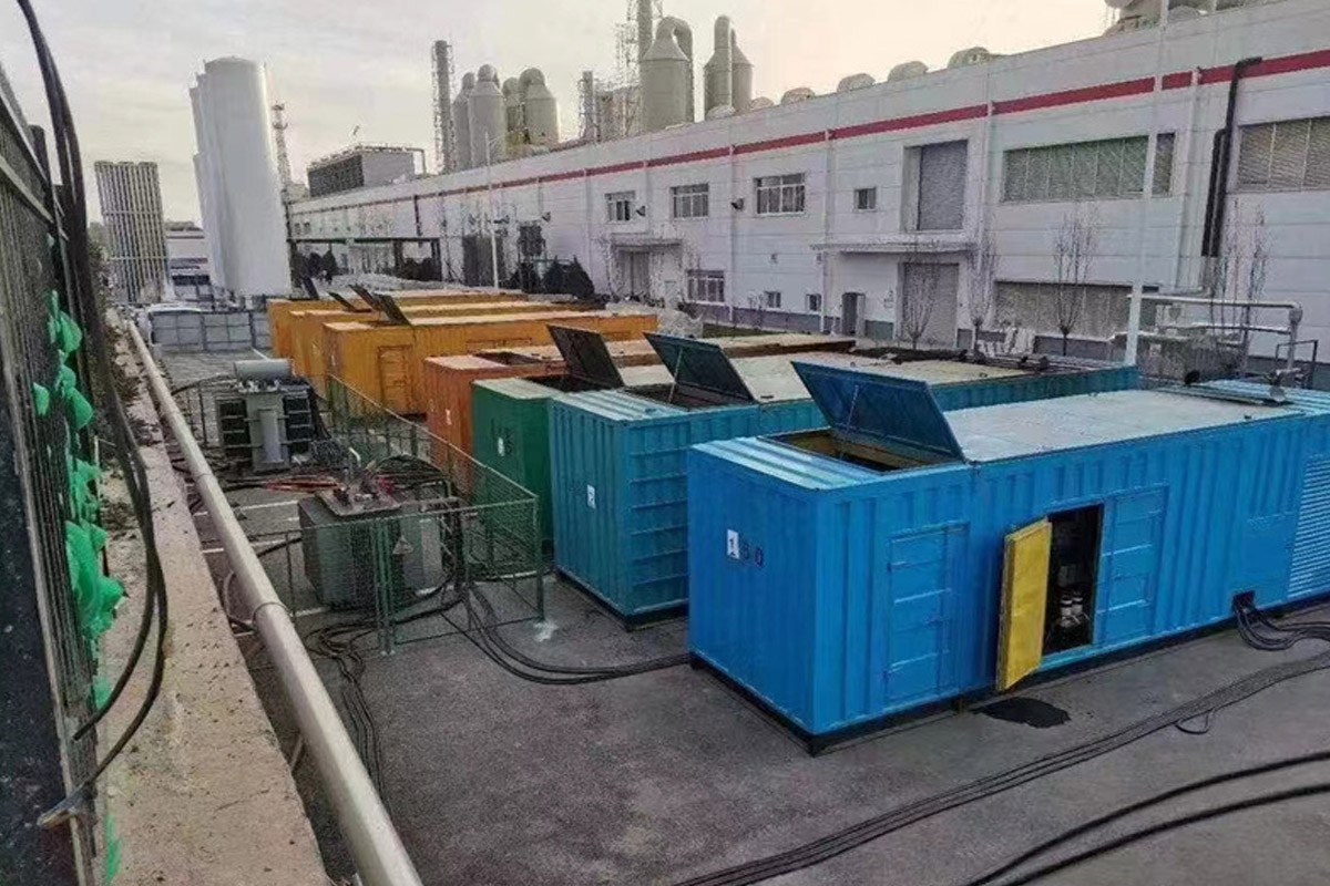海珠发电机租赁施工现场